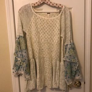 Free People Knit Sweater with Handkerchief Sleeves